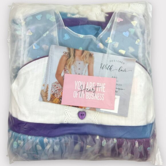 Sz 8 Forever Remi Jewel Doll tunic and shorts set NWT - Picture 3 of 5